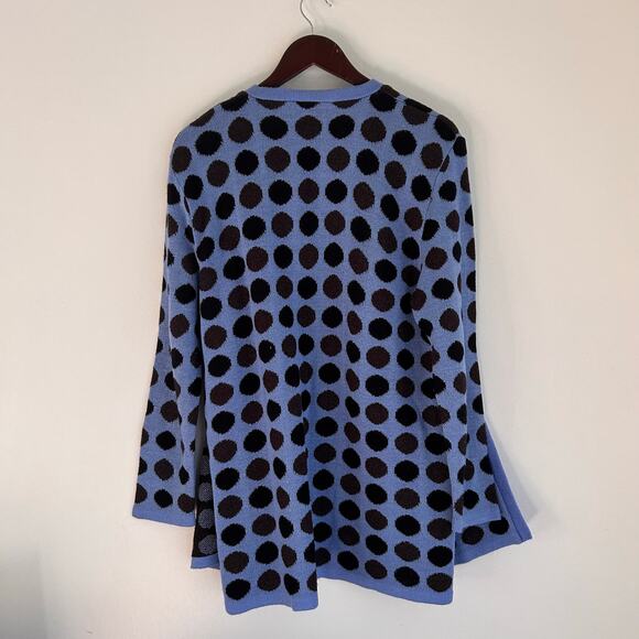 Vintage San Remo Polka Dot Long Duster Cardigan L - Picture 2 of 4